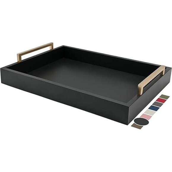 Decorative Coffee Table Tray - Ottoman Tray - Breakfast, Drinks, Liquor Serving - Picture 7 of 7